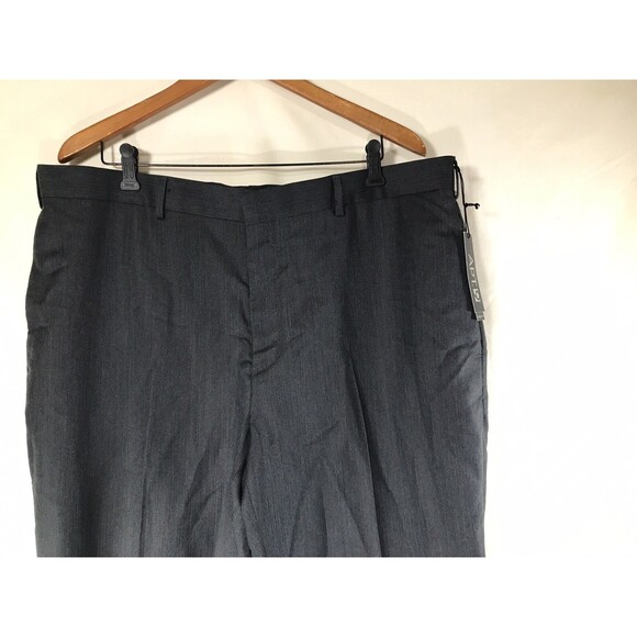 NWT Apt.9 dress Pants men 40x32 Flat front zip closure stripe grey - Picture 3 of 6